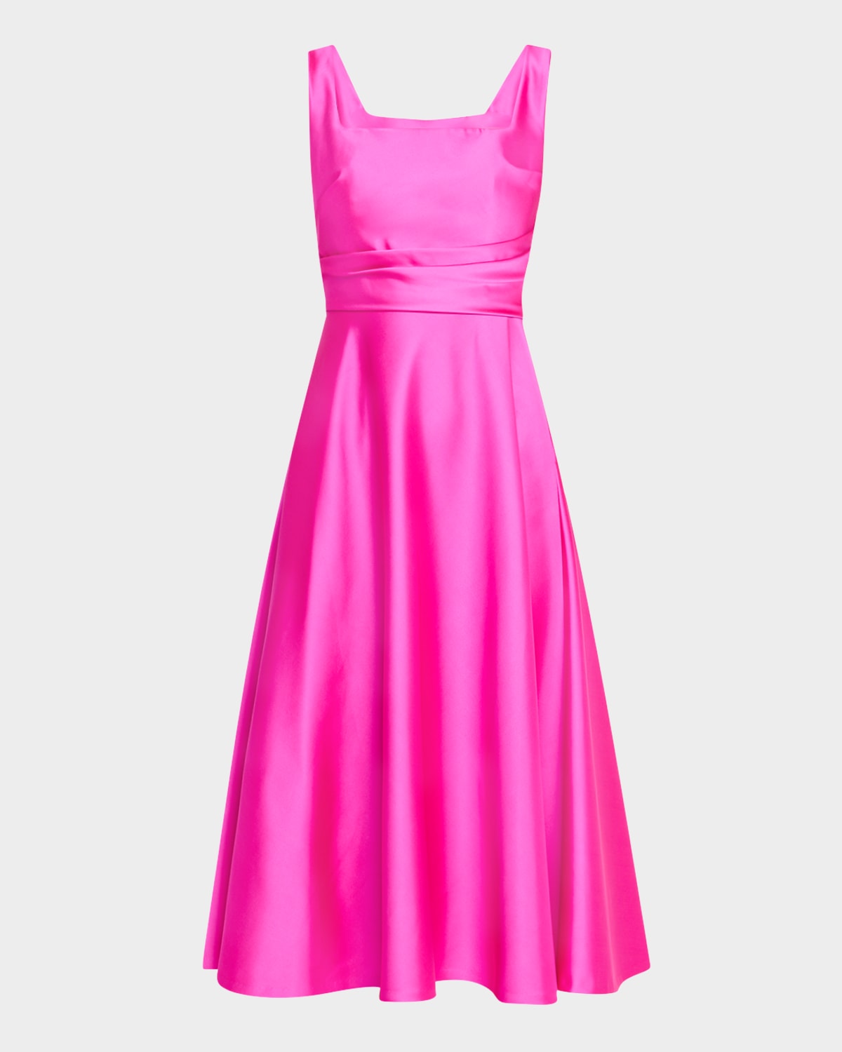 UNGARO SLEEVELESS A-LINE MIDI DRESS 