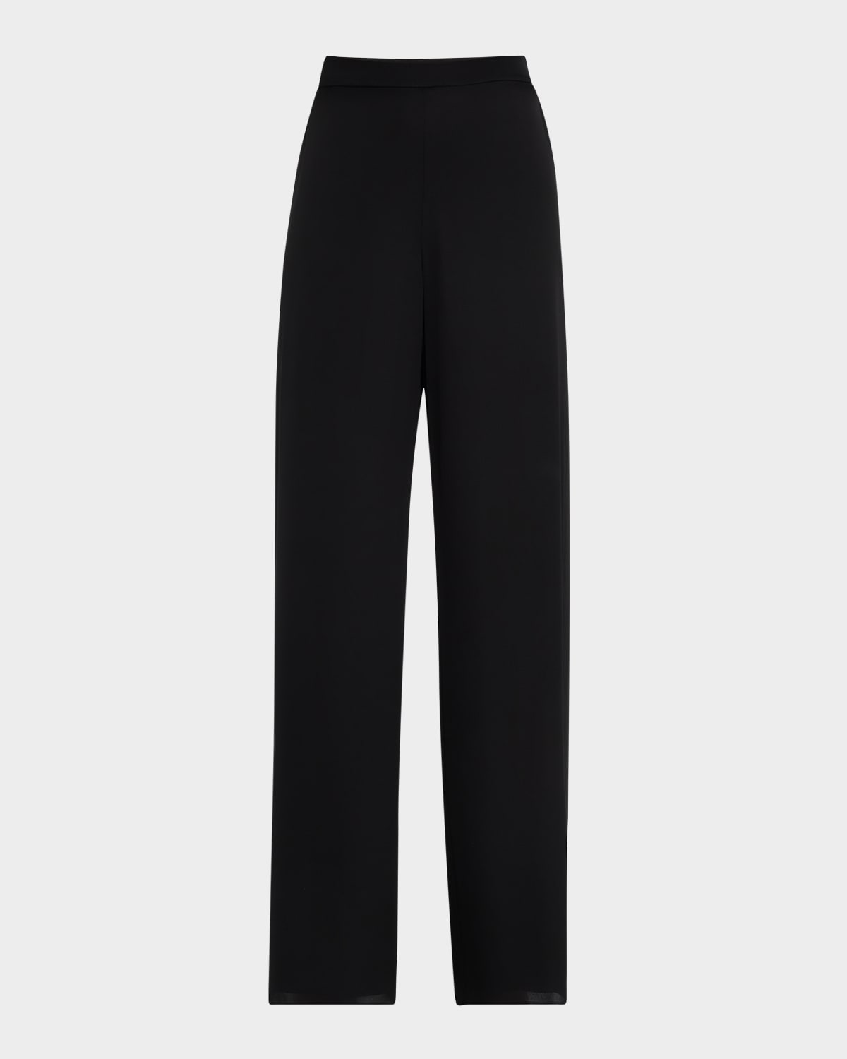 Shop Ungaro Straight-leg Stretch Georgette Pants In Black
