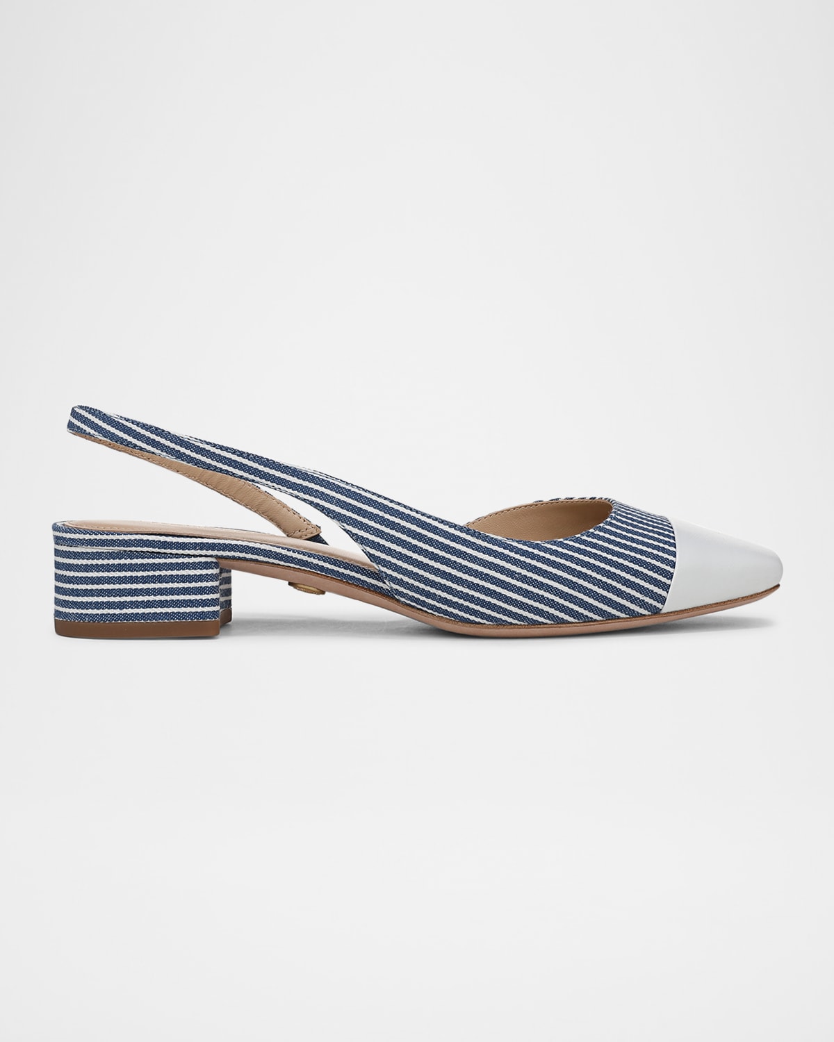 Cecile Stripe Slingback Ballerina Pumps