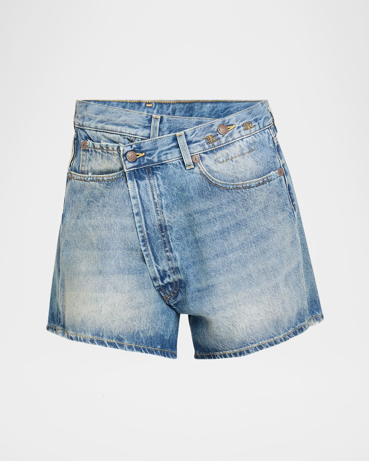 R13 Crossover Denim Shorts