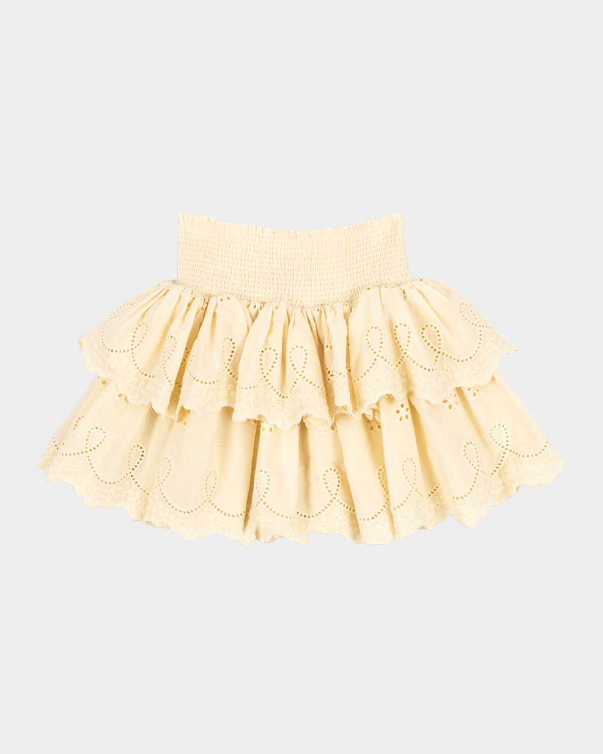 Konges Slojd Organic Cotton Smocked Posey Skirt In Yellow