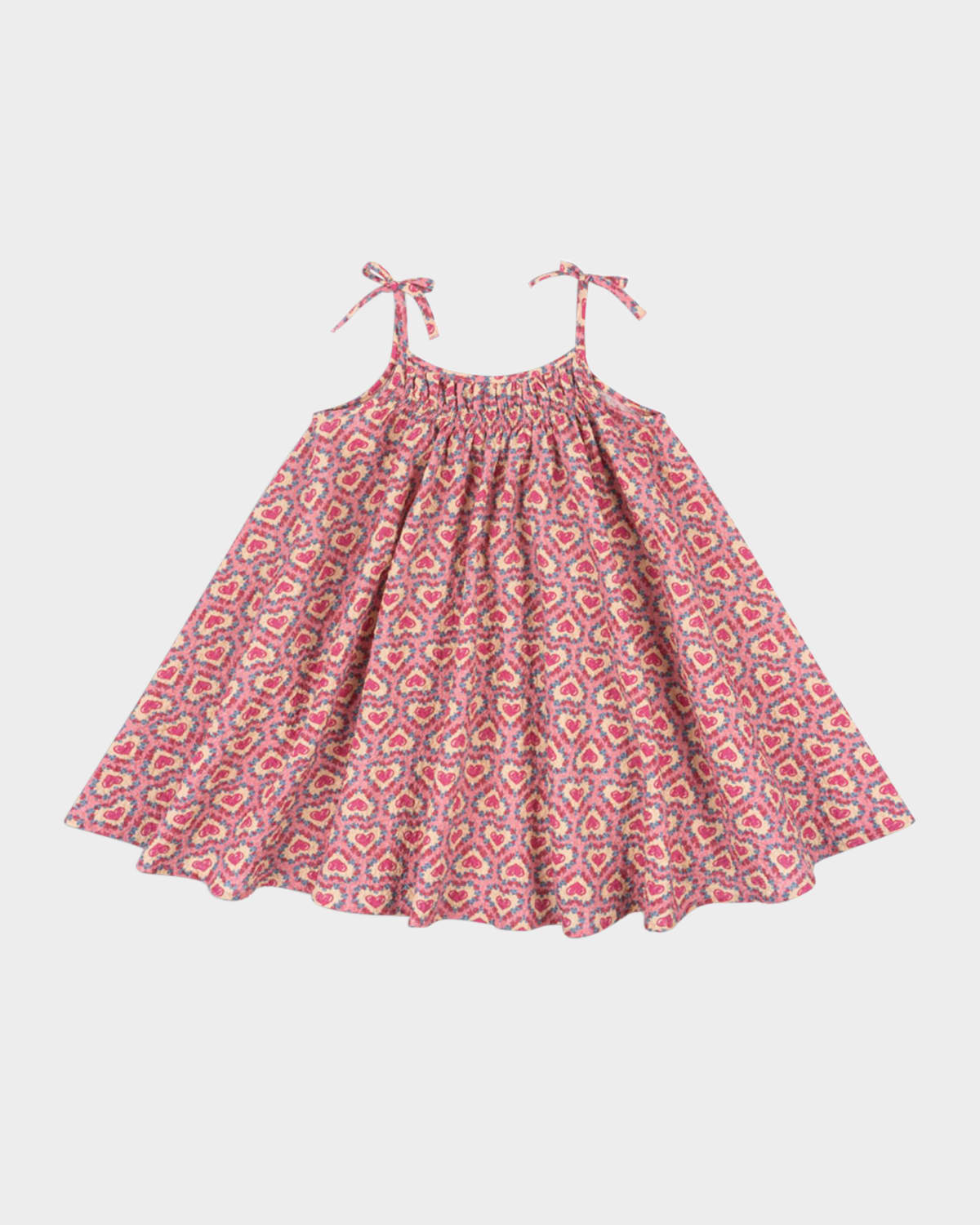 Konges Slojd Girl's Vivian Heart-Print Seersucker Dress, Size 9M-10