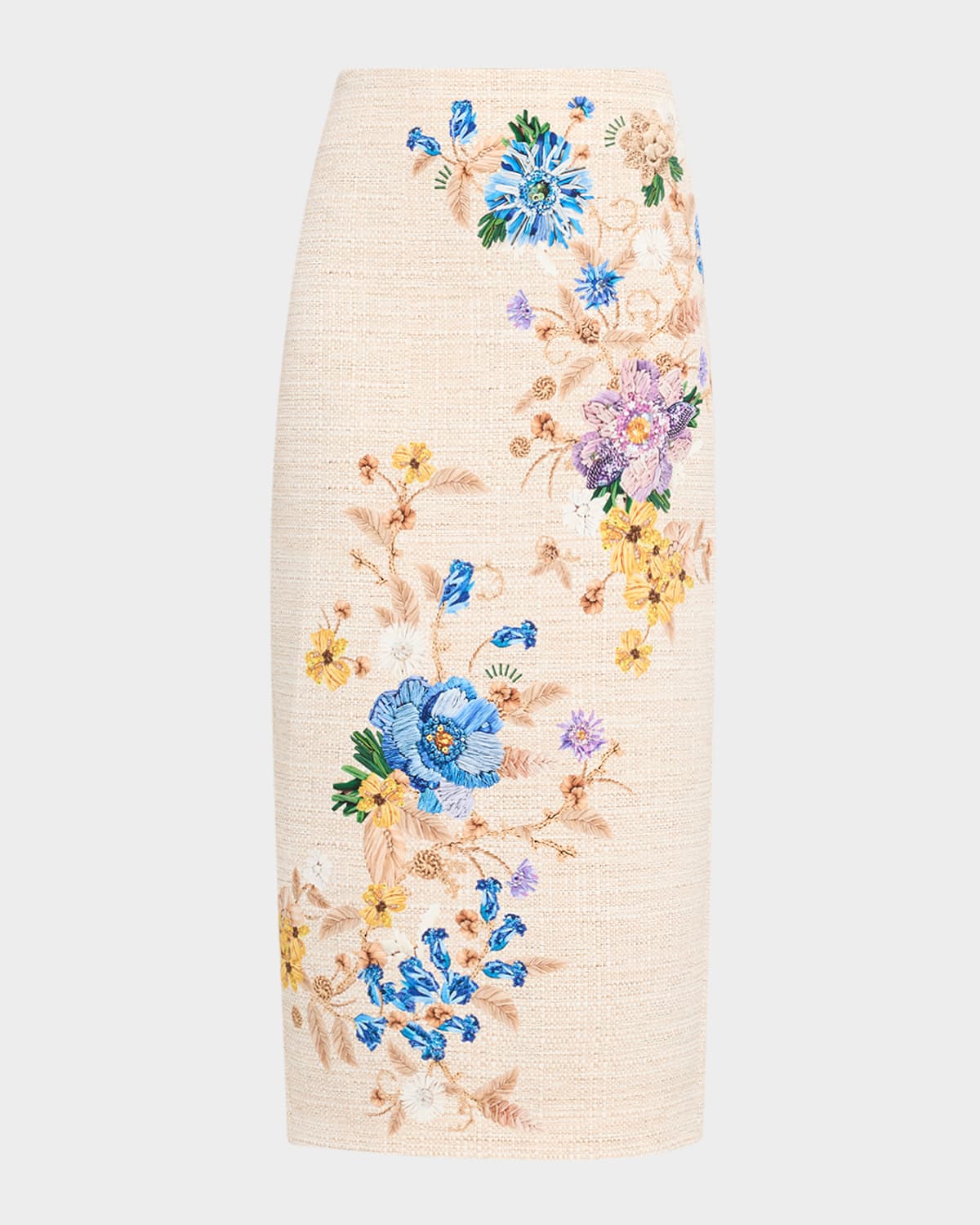 Vargas Trompe L'oeil Raffia Print Midi Skirt