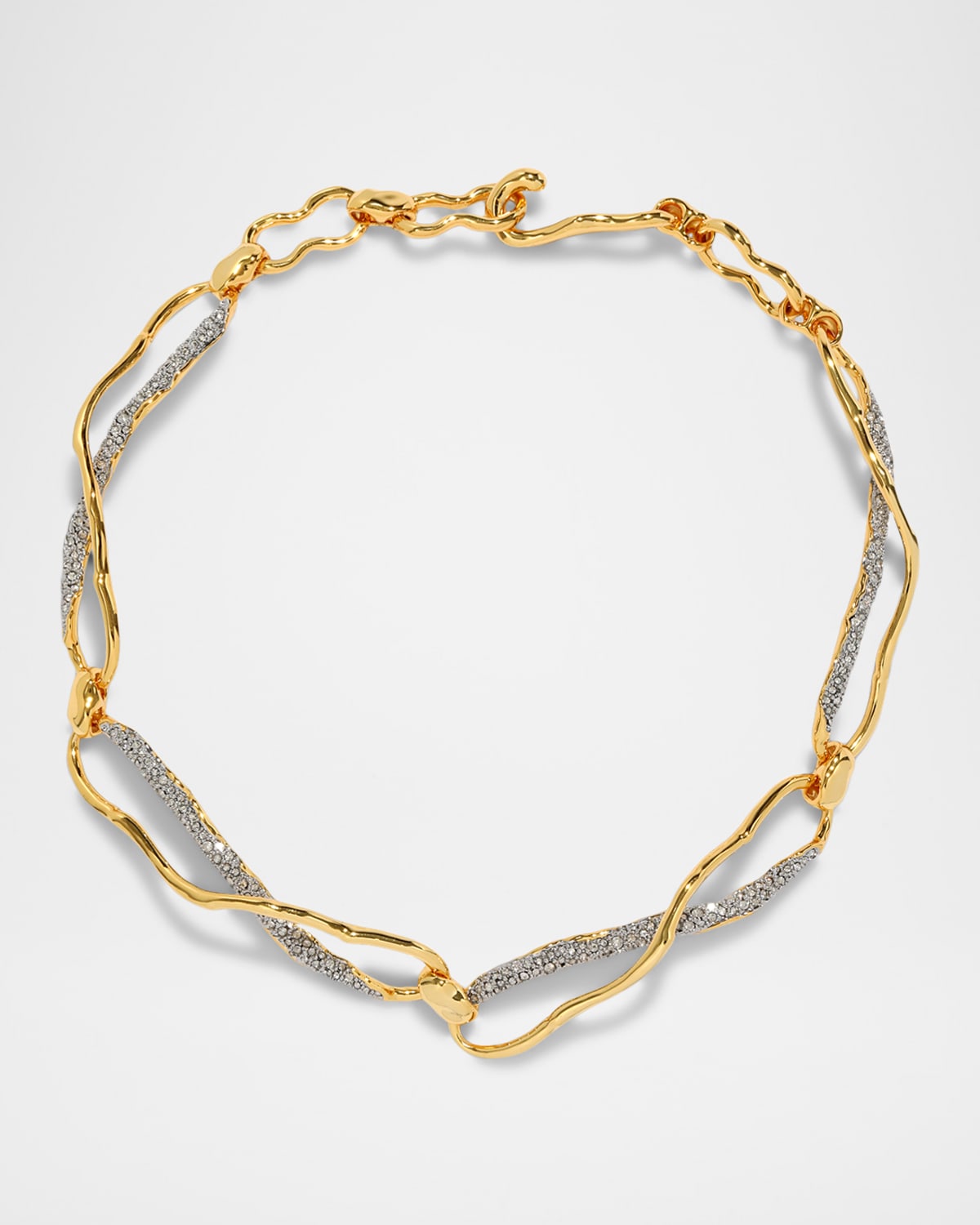 Solanes Gold Crystal Infinity Link Necklace