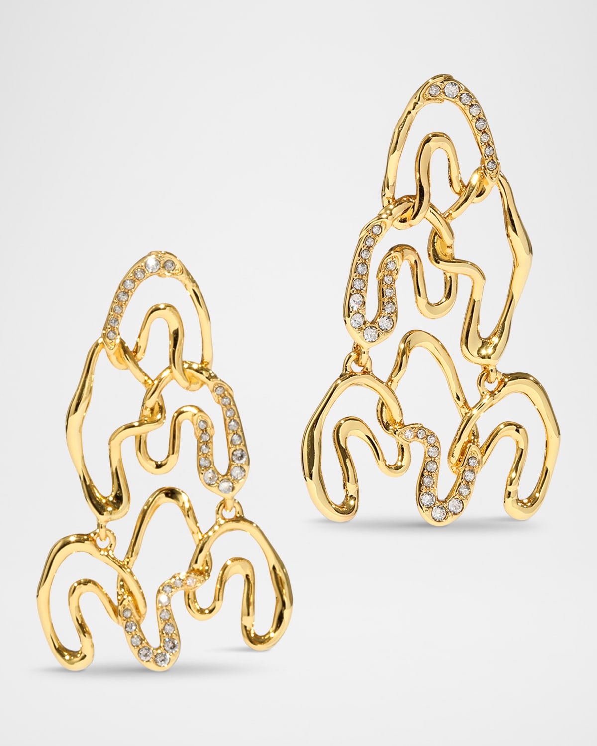 Solanales Gold-Plated Crystal Chandelier Earrings