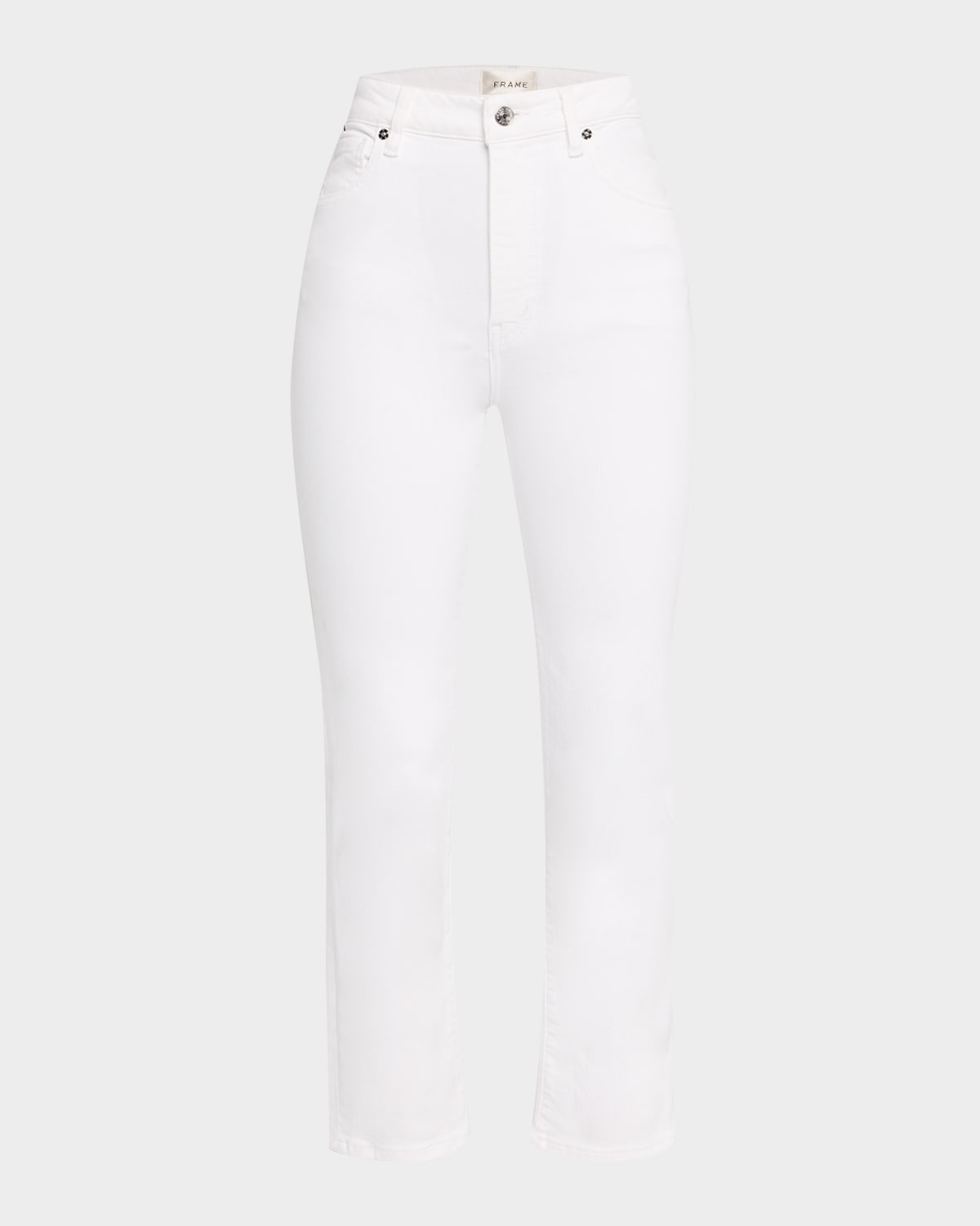 Shop Frame The Pencil Crop Jeans In White