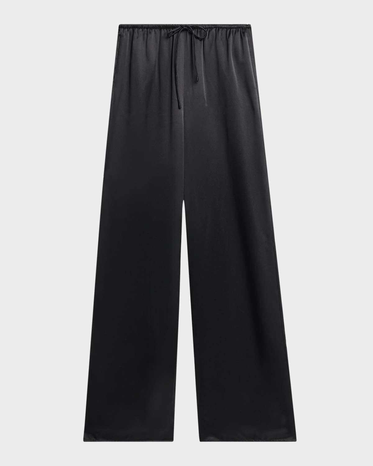 Frame The Silk Drawstring Lounge Pants In Black