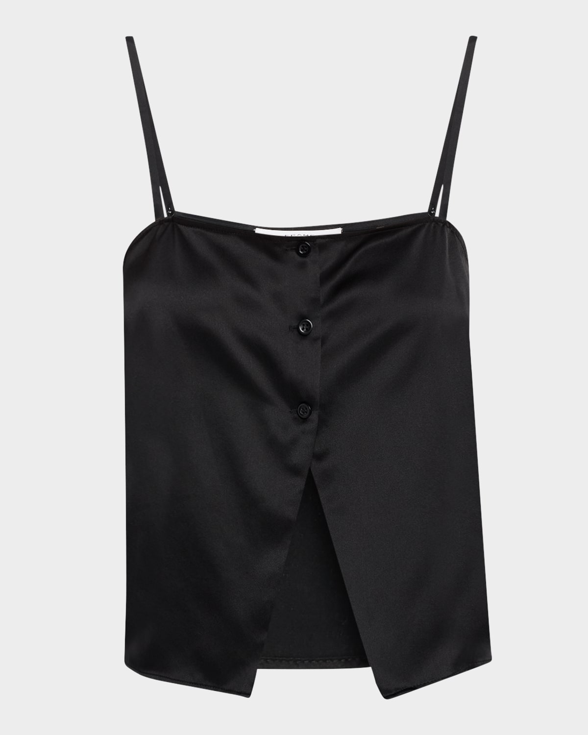 Frame Split Front Crop Silk Camisole In Black