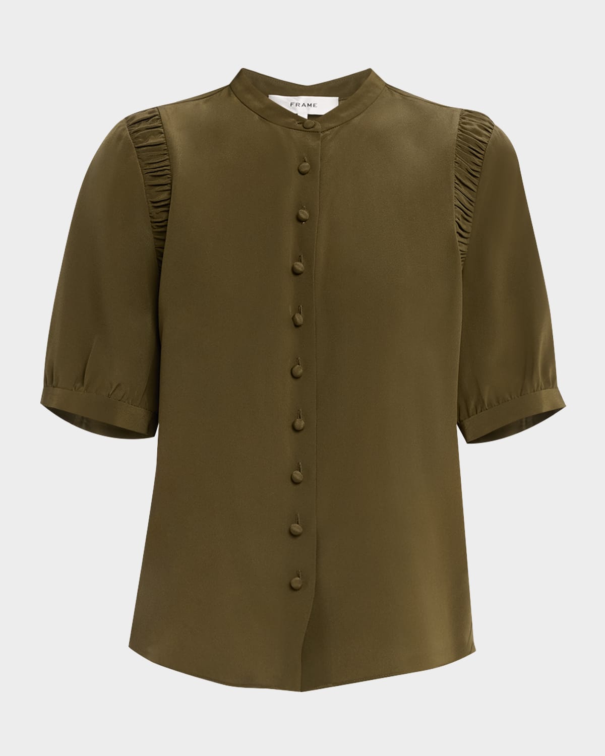 FRAME THE SILK GATHERED TOP 