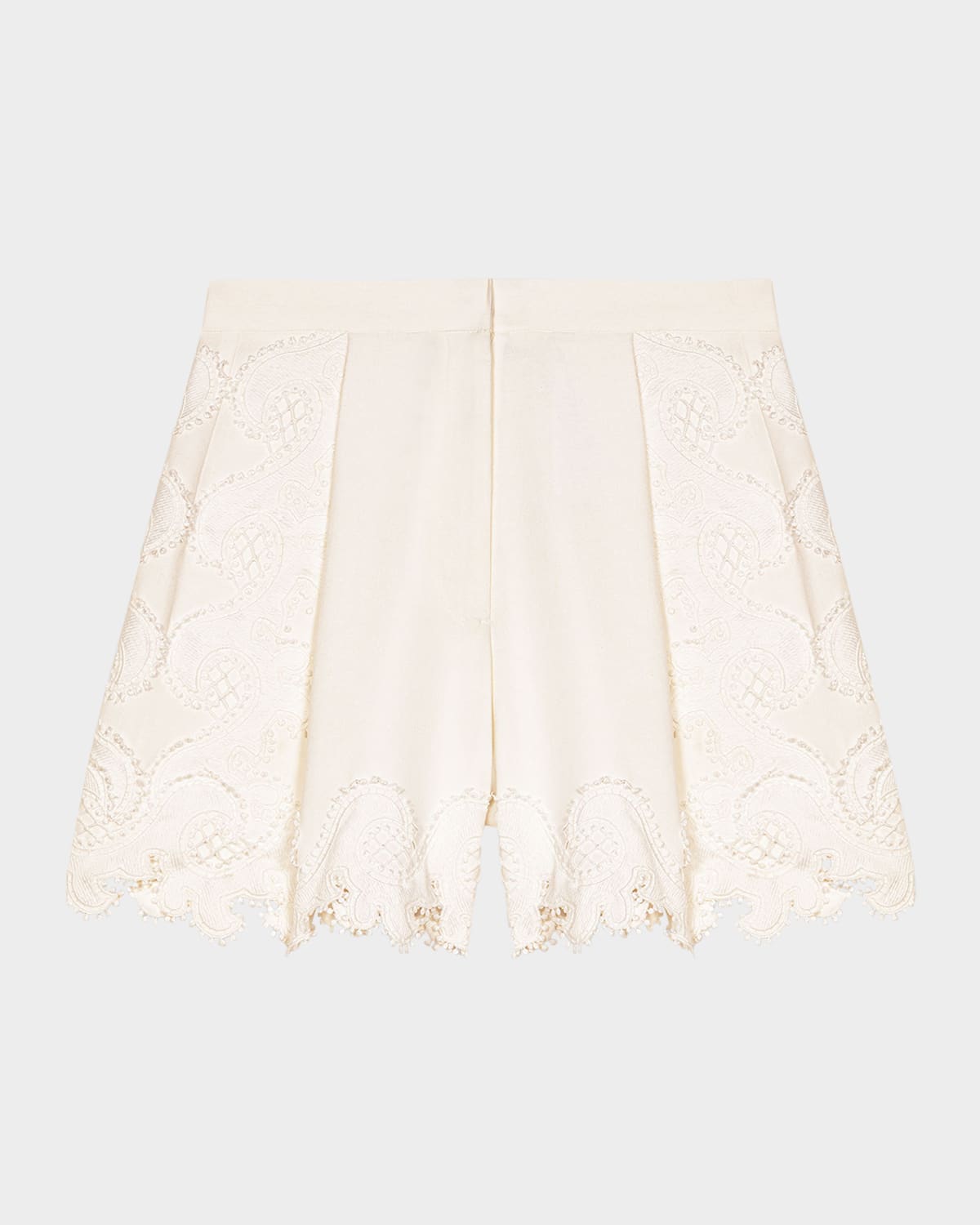 MAJE ITELA EMBROIDERED LINEN-BLEND SHORTS