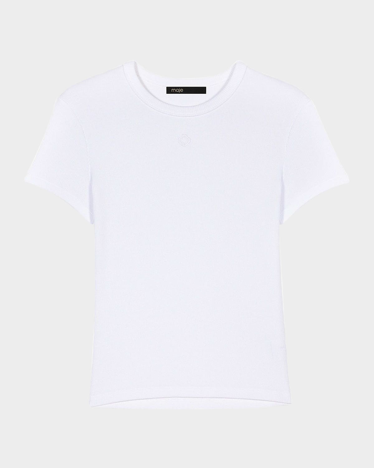 Maje Tono Crewneck T-shirt In White