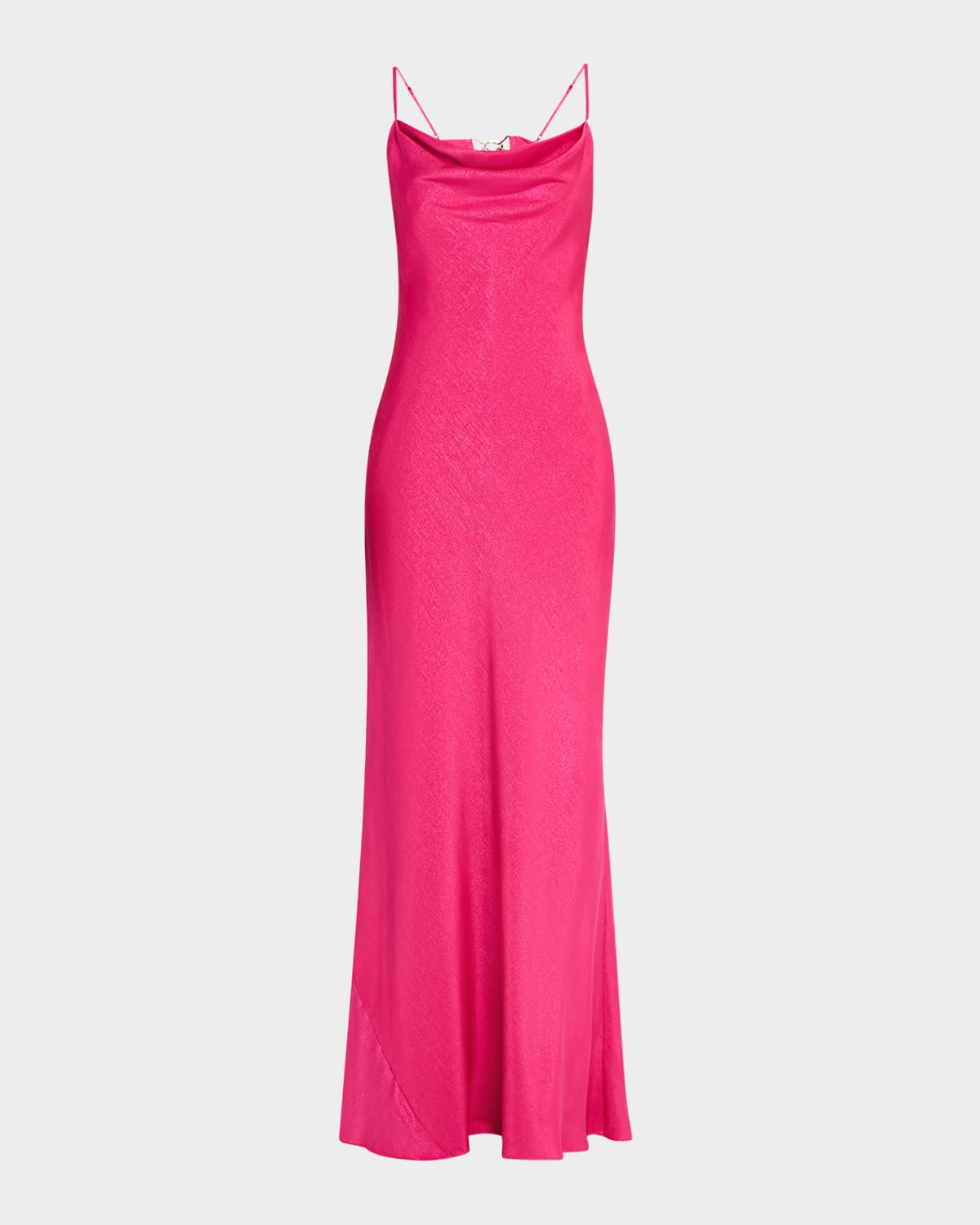 Adeline Foiled Open-Back Gown