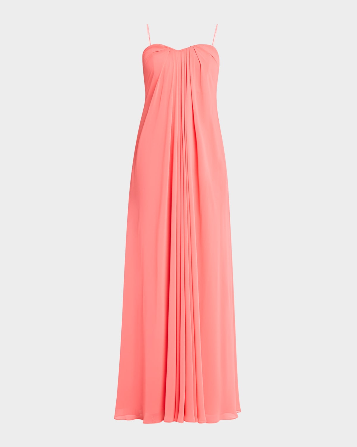 Liv Foster Brooke Strapless Chiffon Gown In Coral Crocus