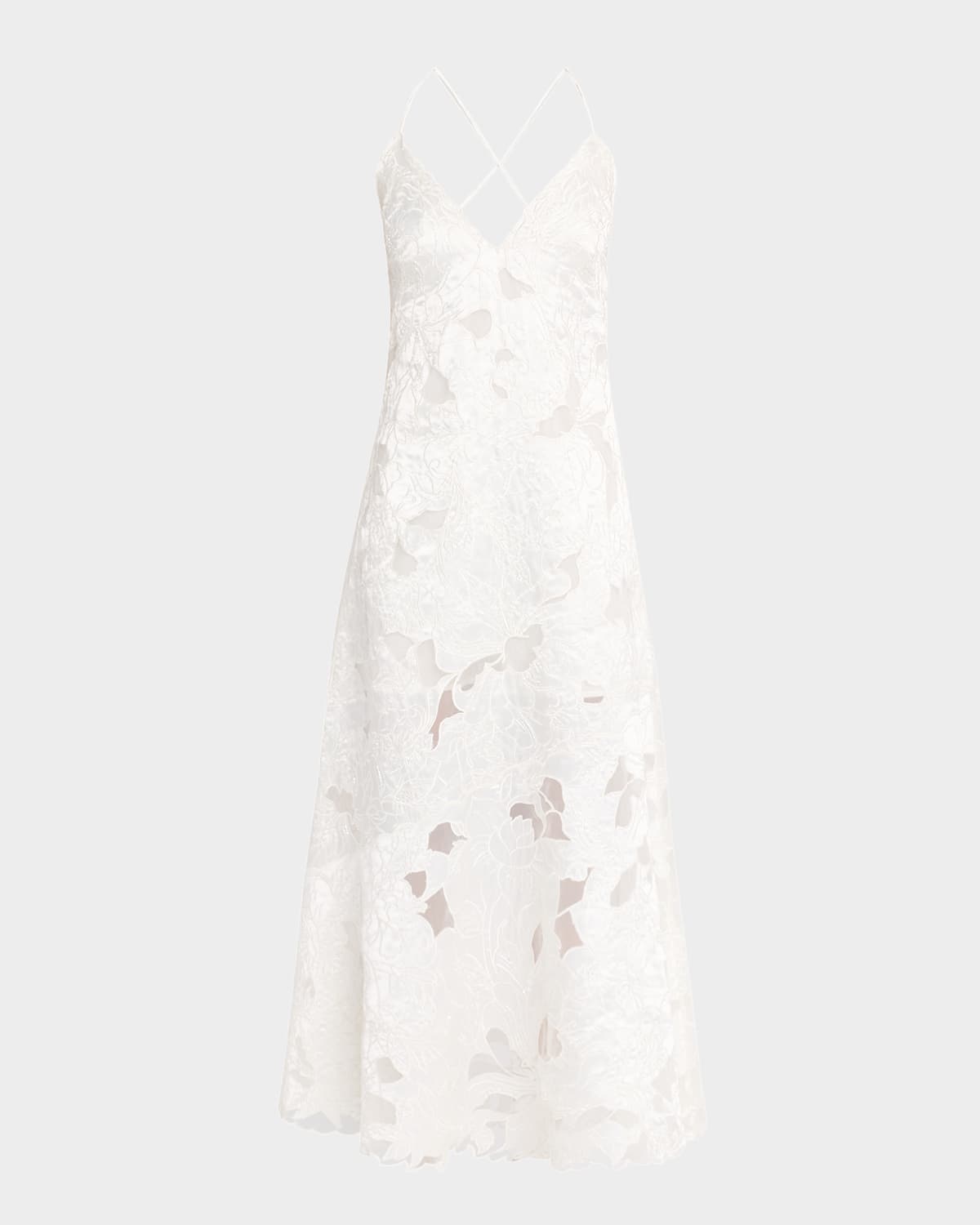 Reese Beaded Floral-Embroidered Maxi Dress