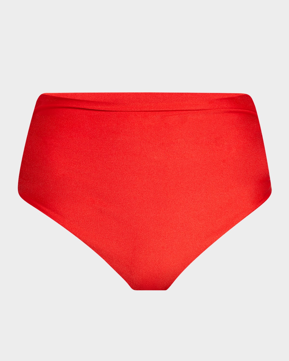 Shop Simkhai Teya Ruched High-waist Bikini Bottoms In Fiery Red
