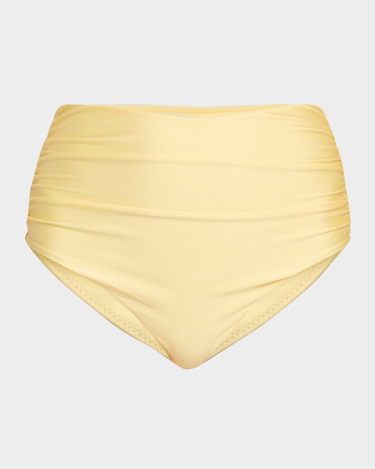 Simkhai Teya High Waisted Ruched Bikini Bottoms Buttercream In Buttercream