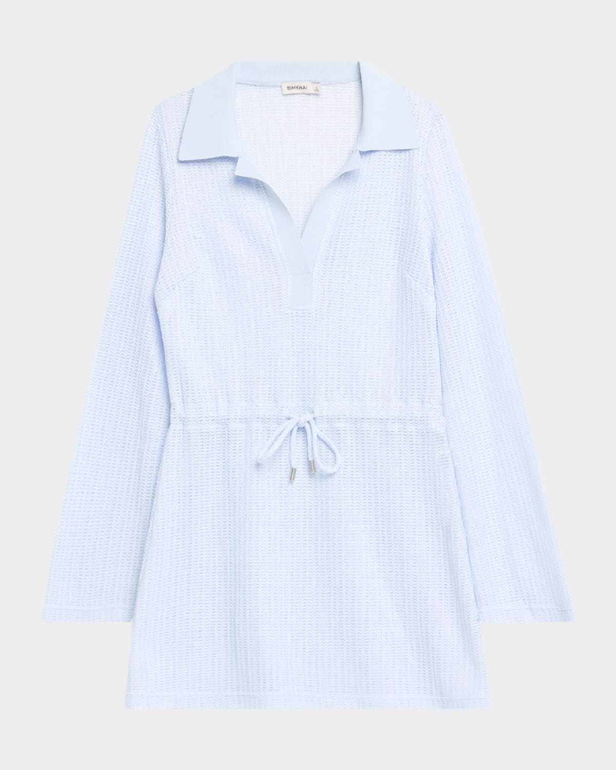 Shop Simkhai Tammie Long-sleeve Mini Dress In Periwinkle Sky