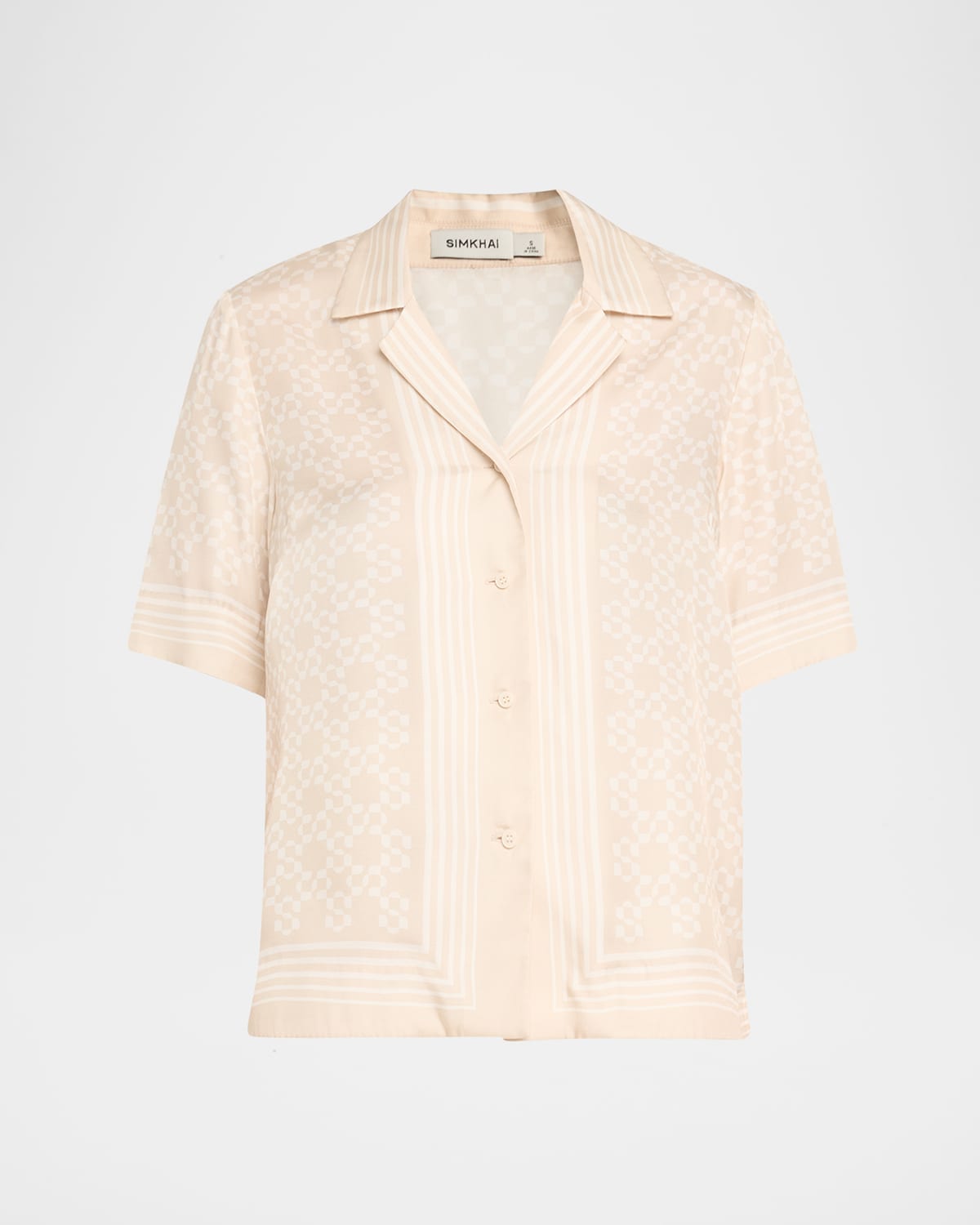 Shop Simkhai Koda Button-front Shirt In Sand