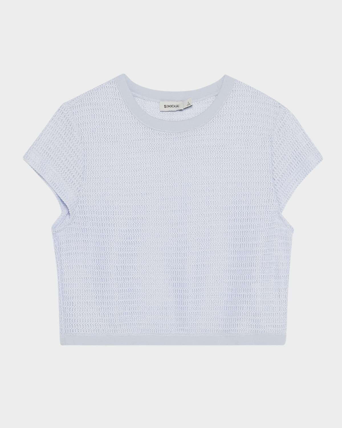 Simkhai Lidi Knit Crop Top In Periwinkle Sky