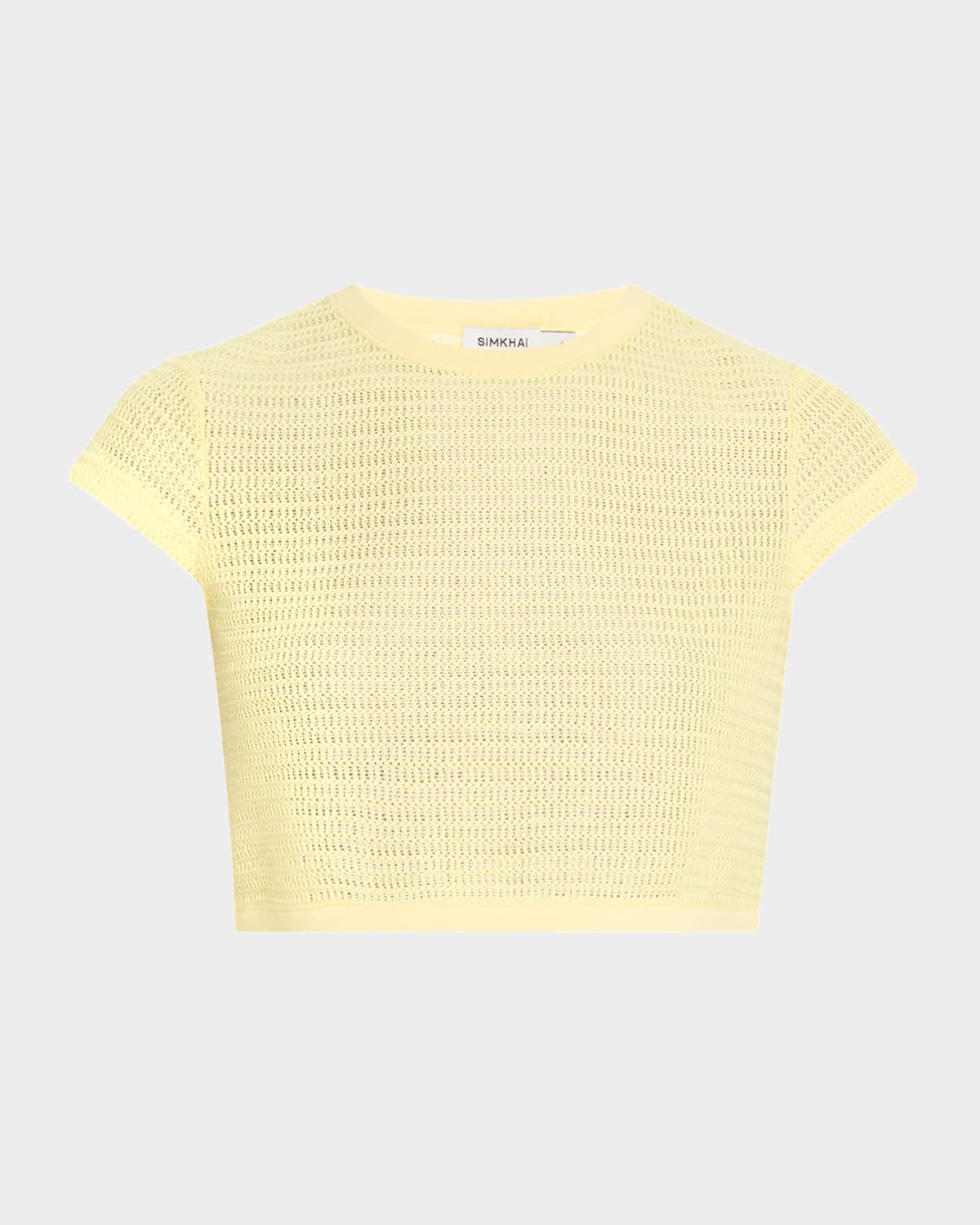 Shop Simkhai Lidi Knit Crop Top In Buttercream