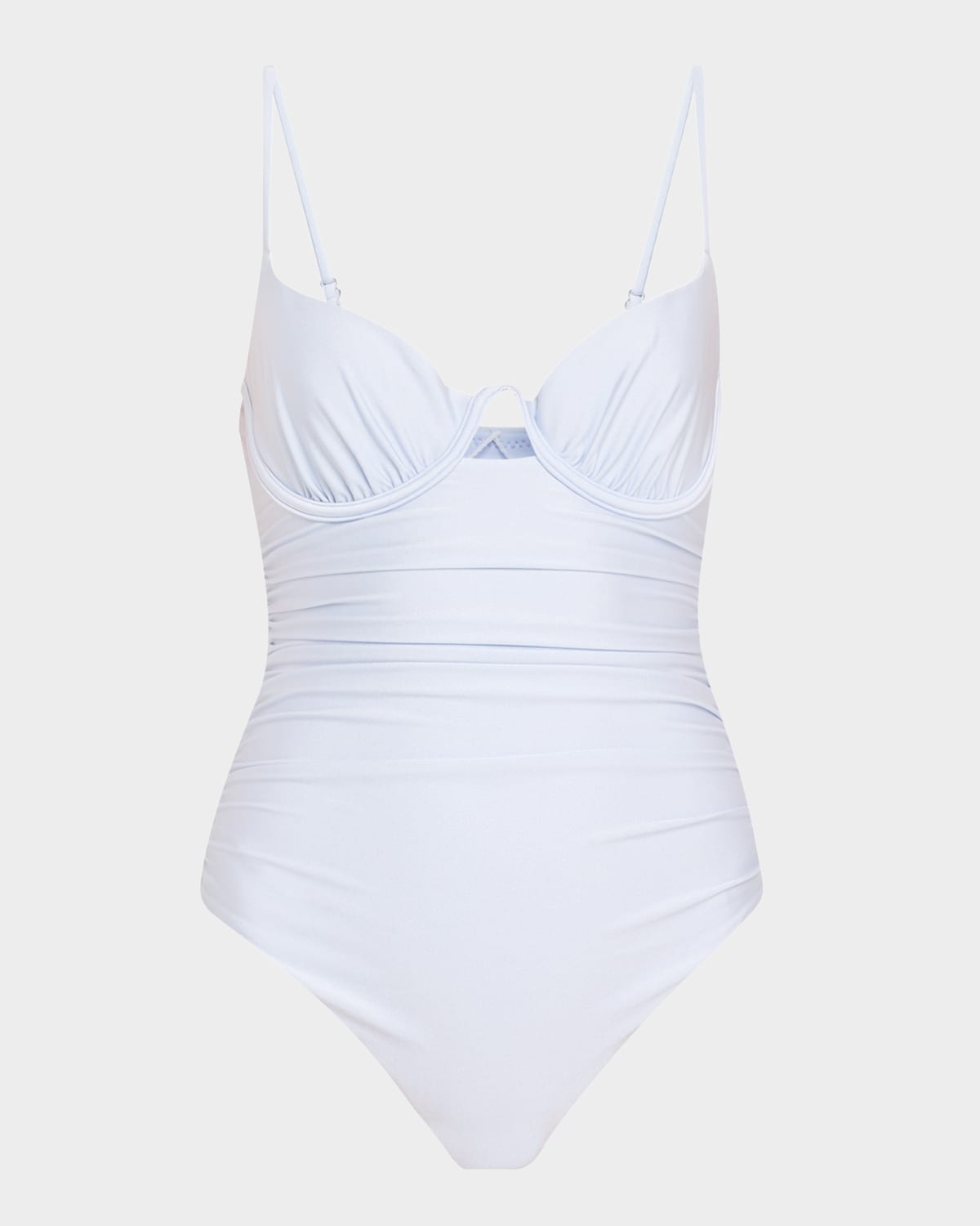 SIMKHAI LAINE RUCHED UNDERWIRE ONE-PIECE SWIMSUIT 