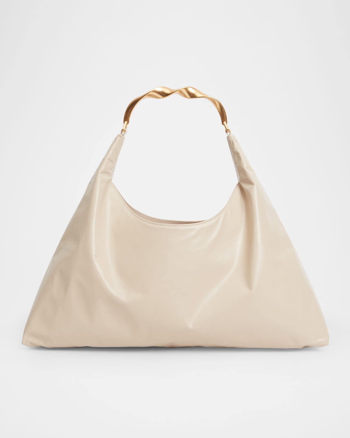 Simkhai Twist Leather Hobo Bag In Sand