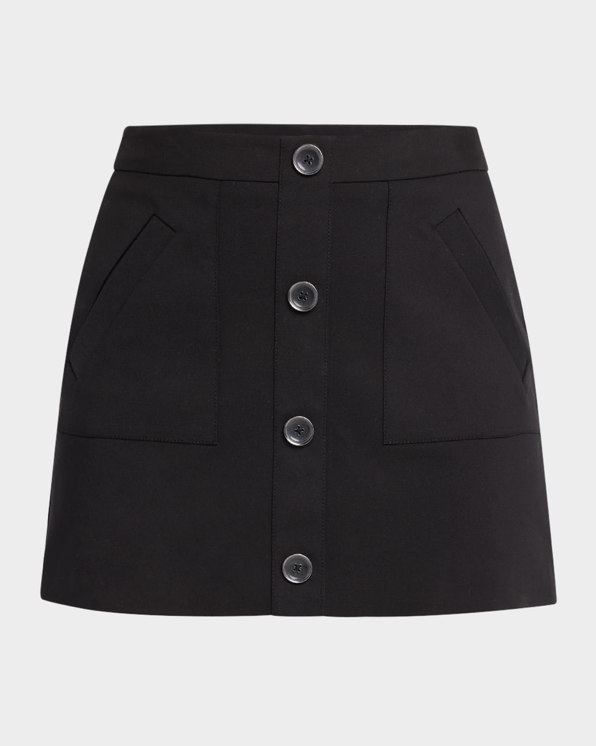 Ramy Brook Behati Button-front Mini Skirt In Black