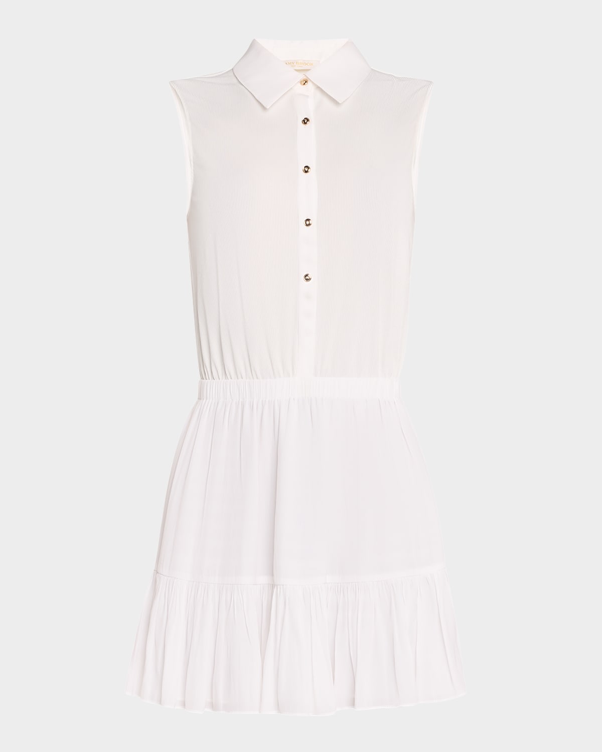 RAMY BROOK ODETTE SLEEVELESS BUTTON-FRONT MINI DRESS 