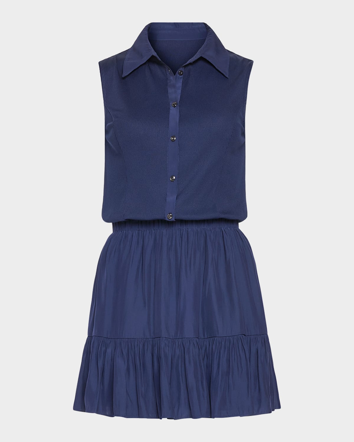 RAMY BROOK ODETTE SLEEVELESS BUTTON-FRONT MINI DRESS 
