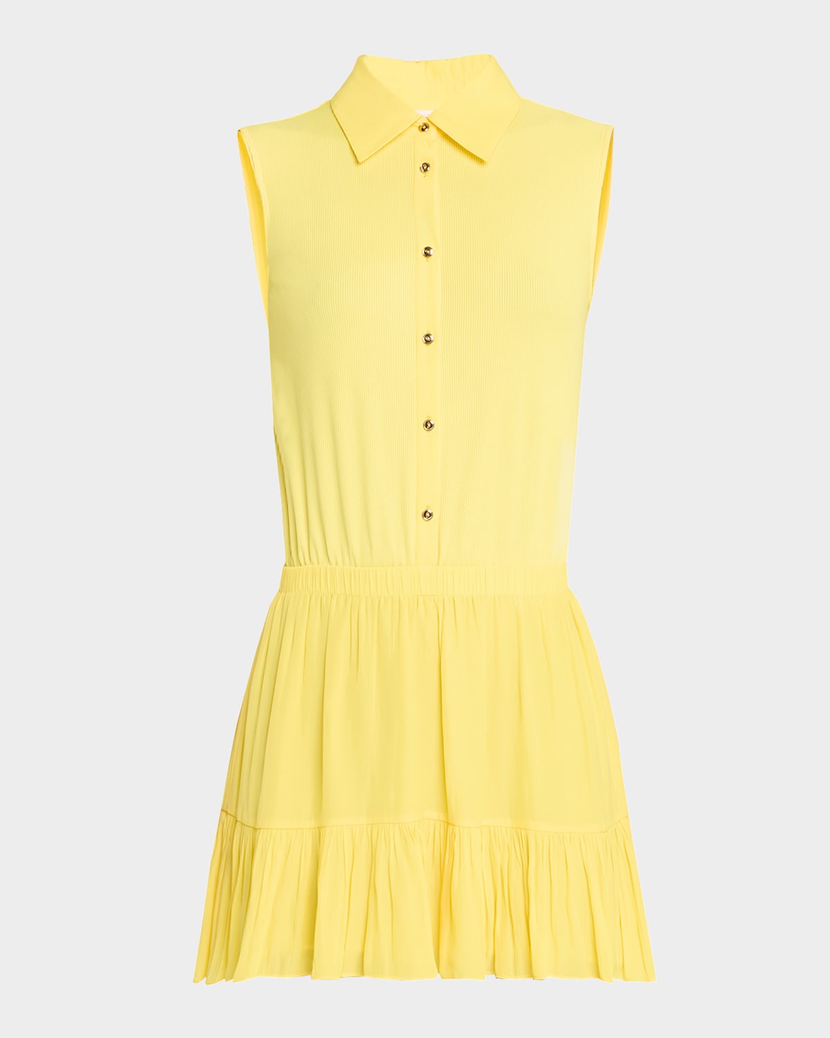 RAMY BROOK ODETTE SLEEVELESS BUTTON-FRONT MINI DRESS 