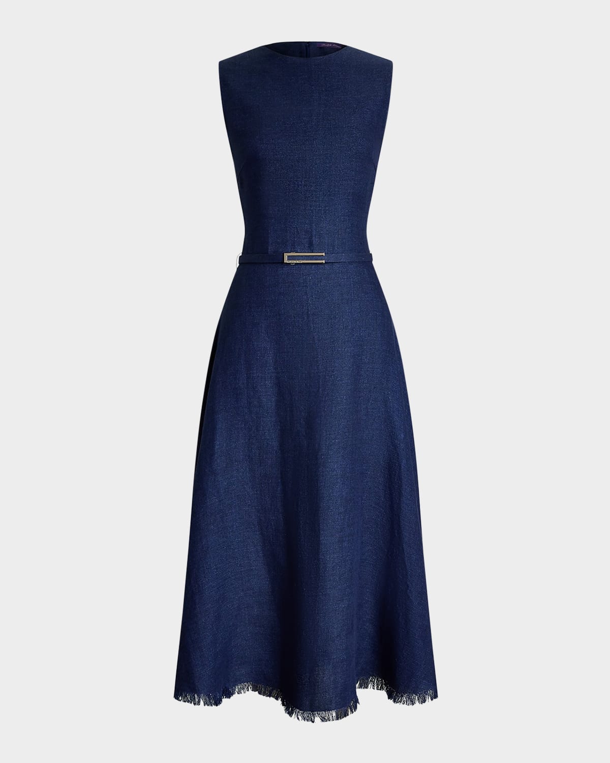 Briella Sleeveless Linen Dobby Midi Dress