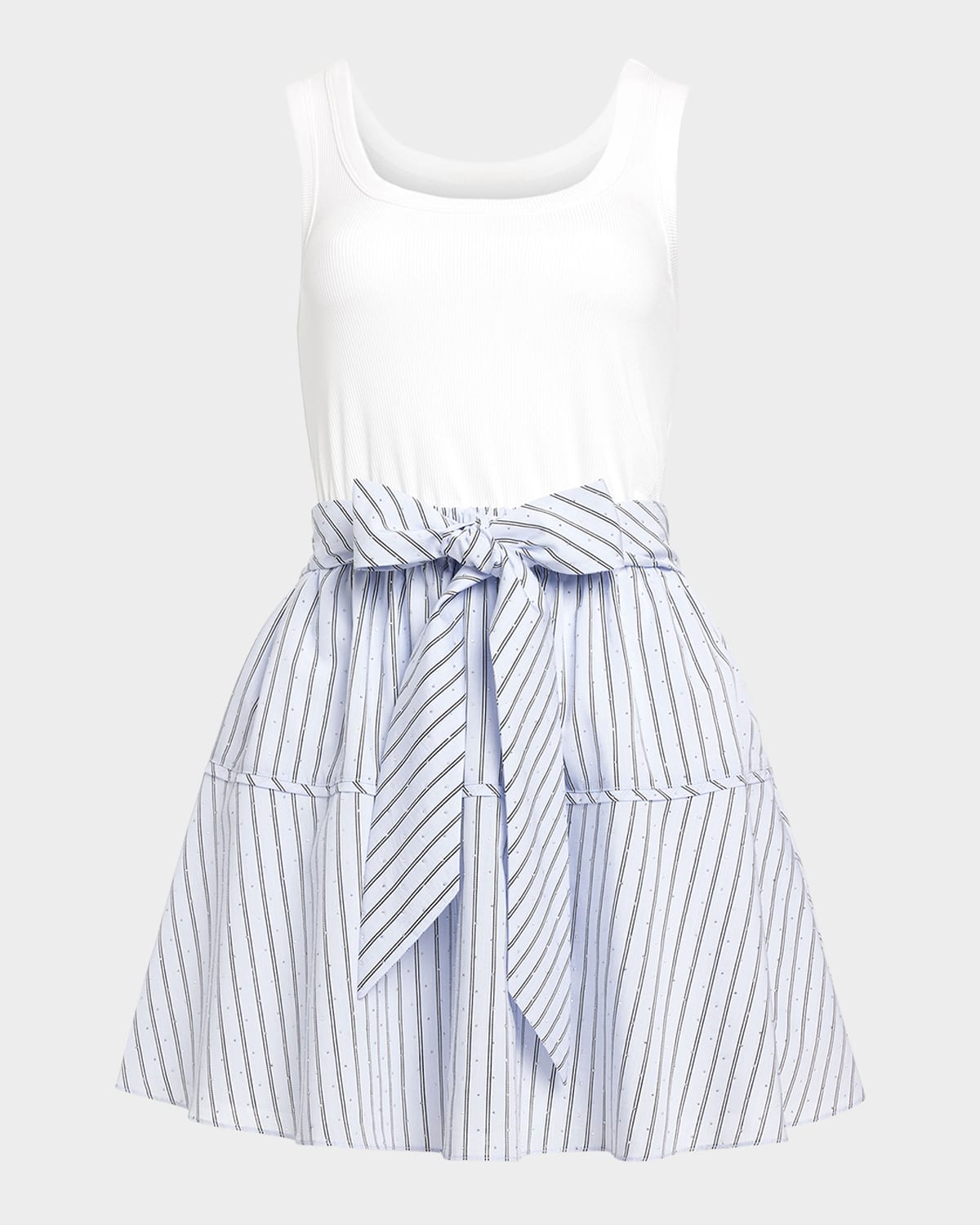 Shop Ramy Brook Moxie Sleeveless Mini Dress In Blue Stripe