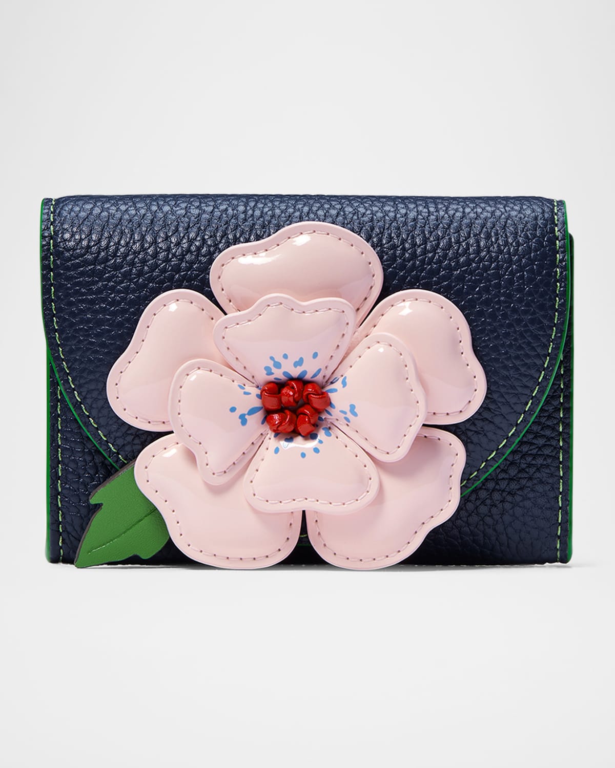 Kate Spade In The Garden Floral Flap Leather Card Case