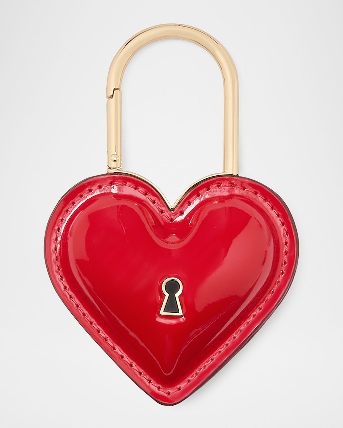 Kate Spade Key To My Heart Patent Faux Leather Bag Charm In Cherry Rouge