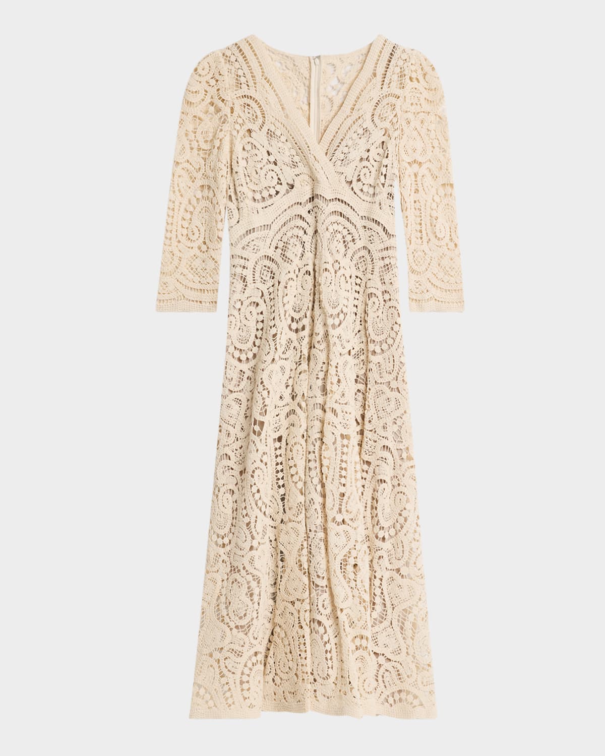 Crochet A-Line Midi Dress