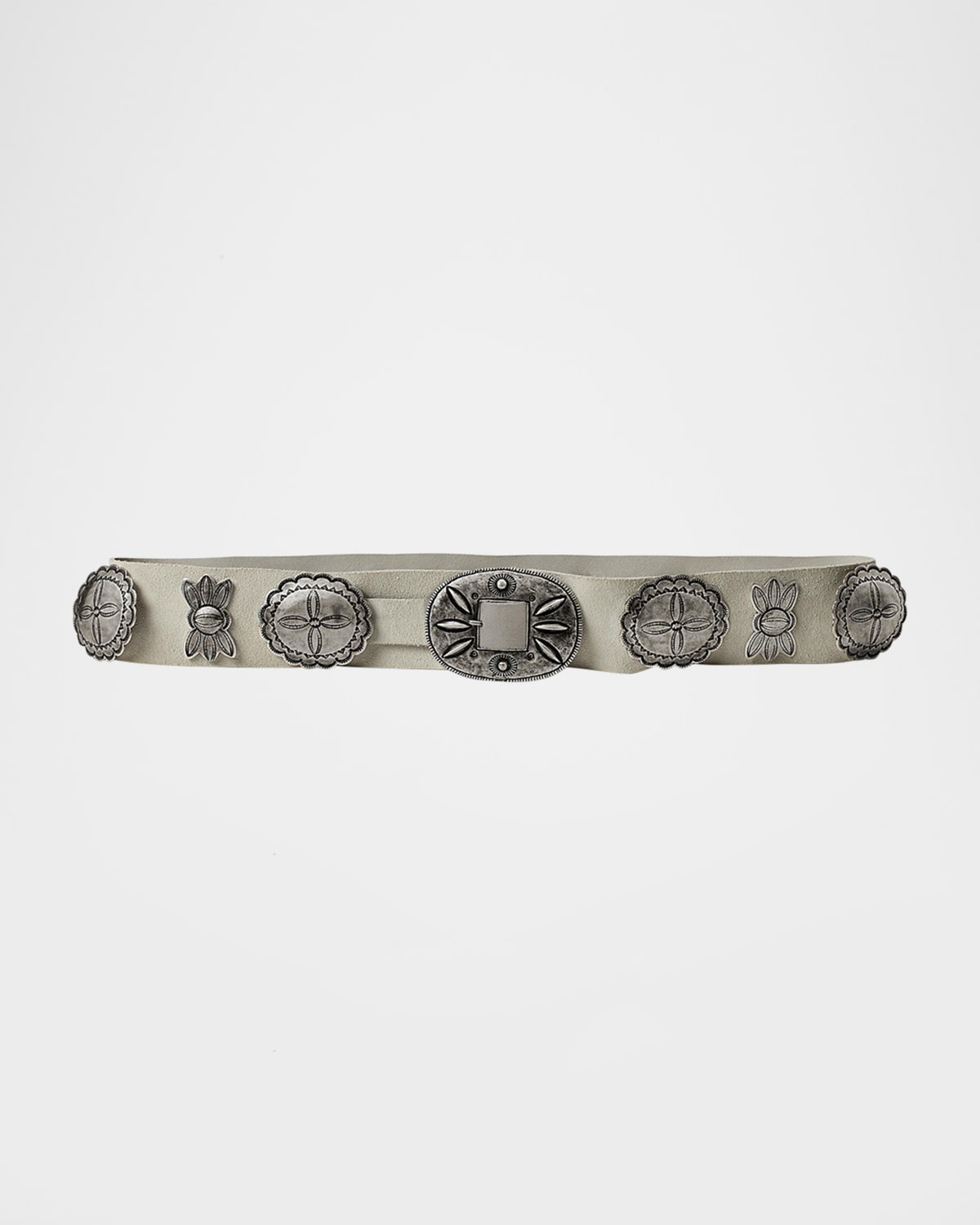 Casted Concho Leather Belt