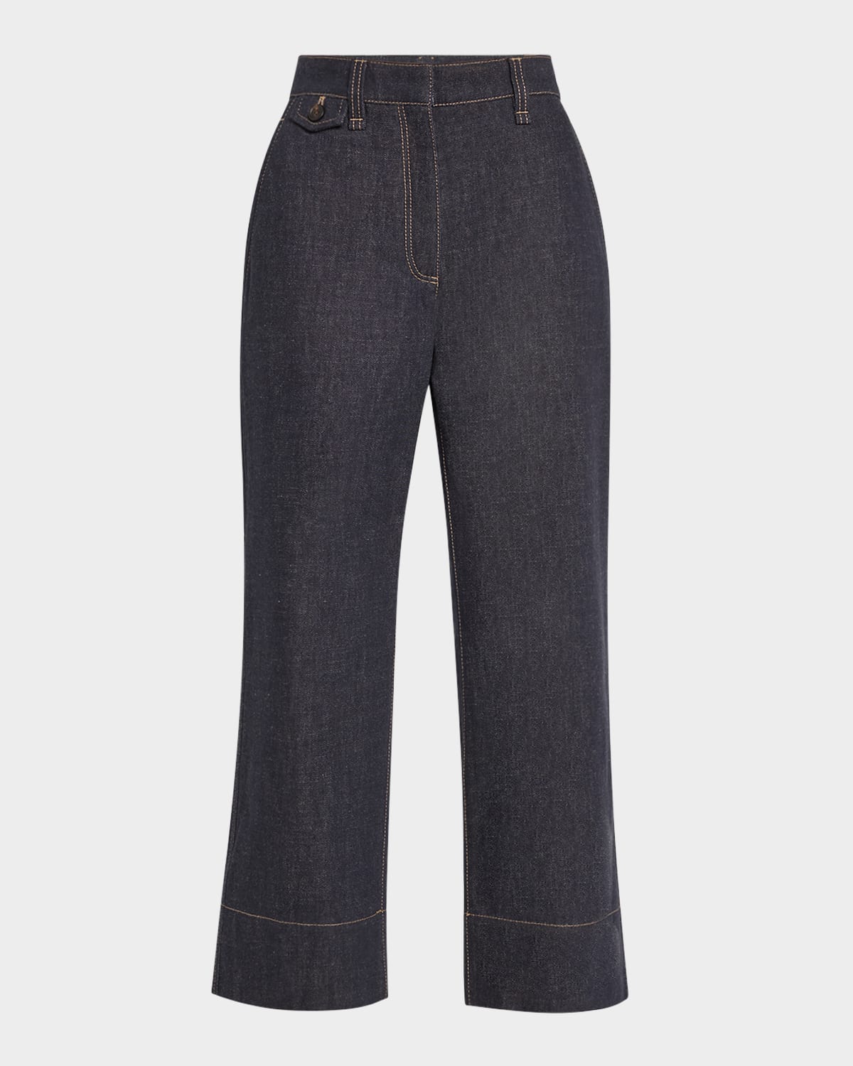 Brunello Cucinelli Contrast Stitched Crop Jeans