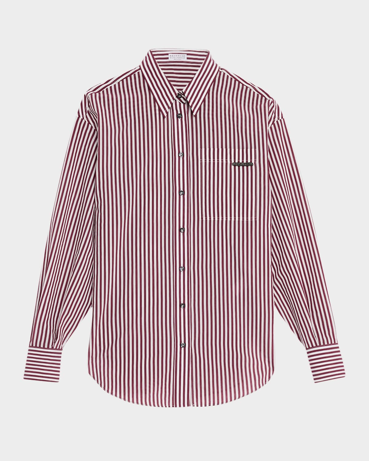 Brunello Cucinelli Stripe Blouse With Monili Pocket