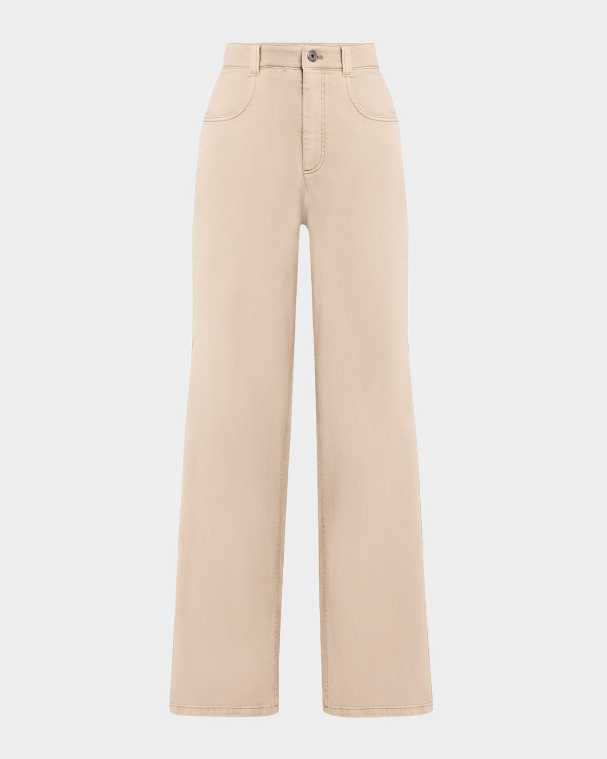 Brunello Cucinelli Wide-leg Jeans With Side Pleat In Neutral