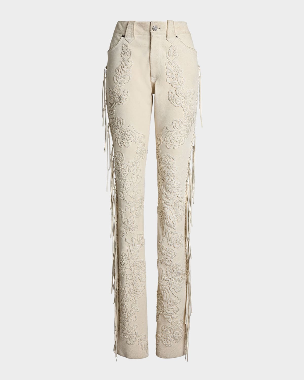 Annabeth Embellished Suede Bootcut Pants