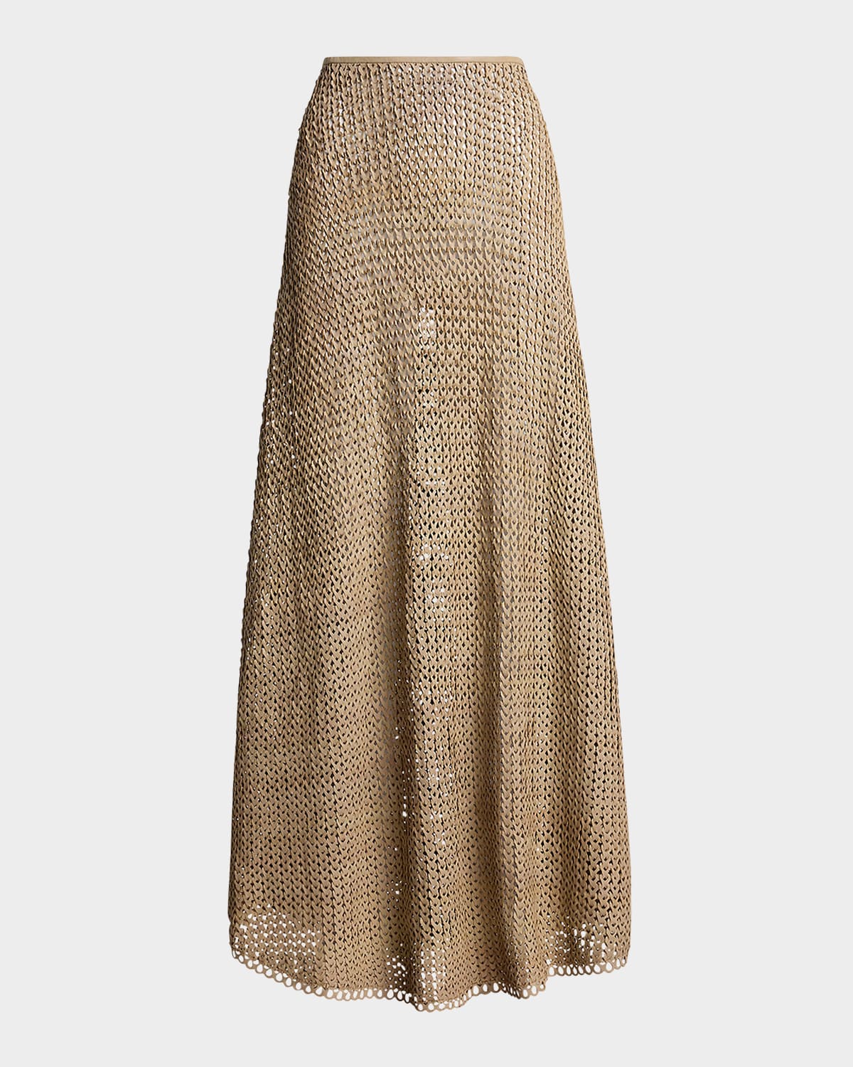 Trivelas Woven Leather Maxi Skirt