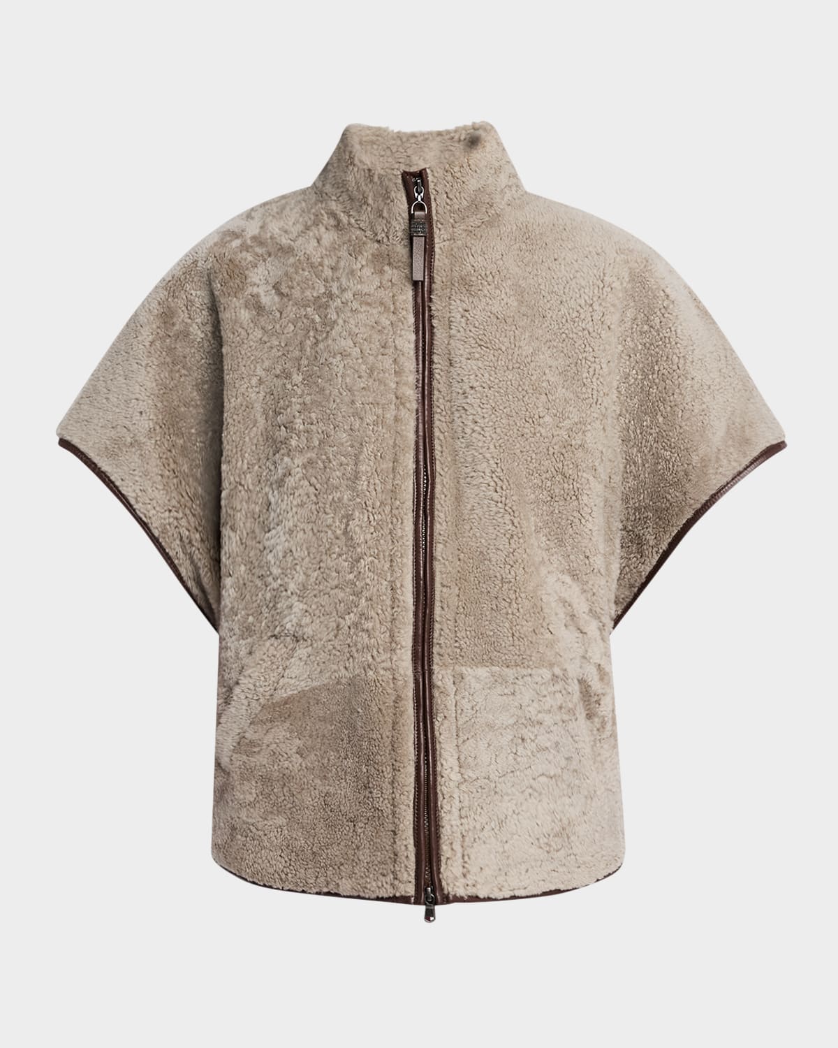 Brunello Cucinelli Lightweight Curly Sheep Shearling Jacket