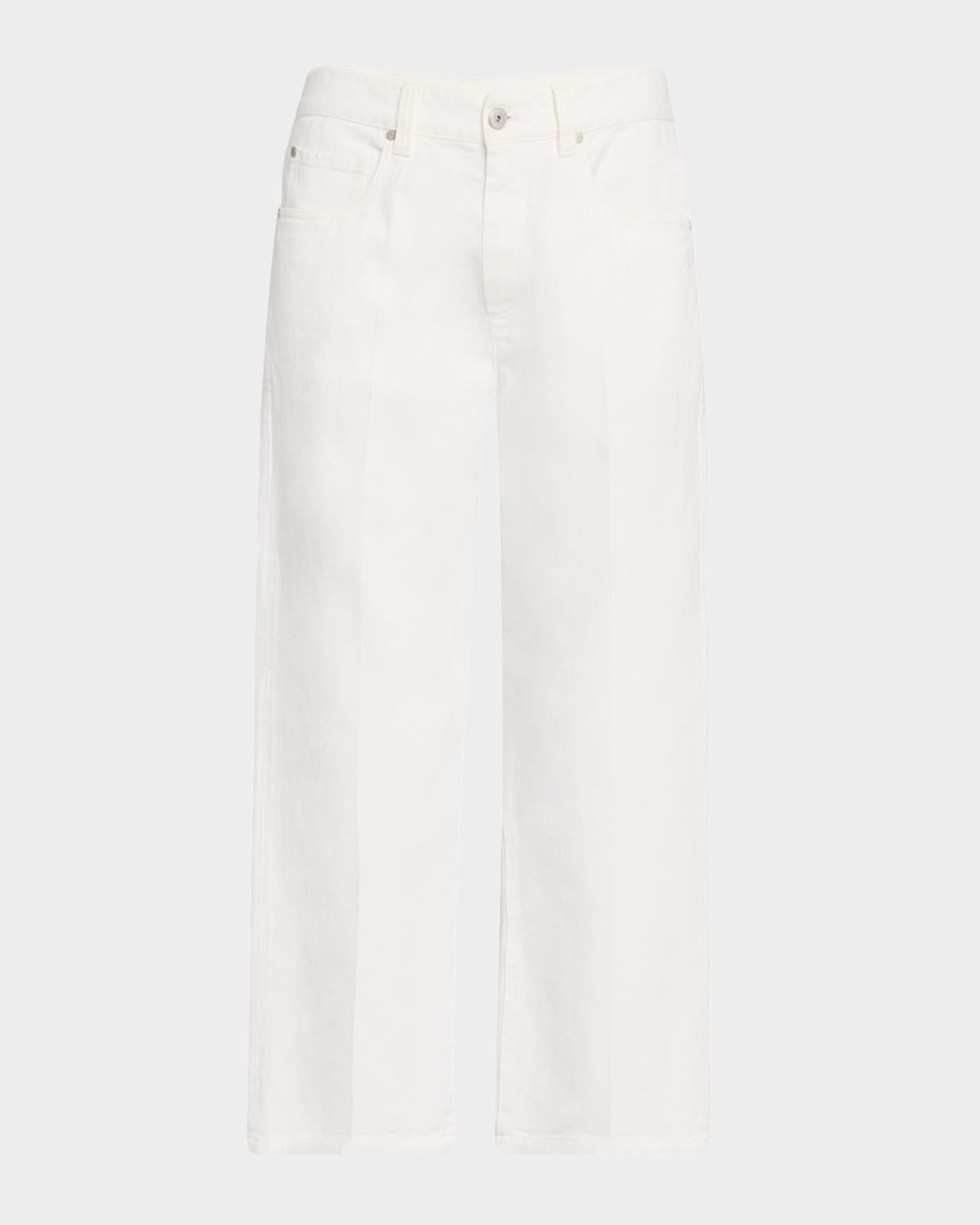 Soft Curved Wide-Leg Denim Jeans