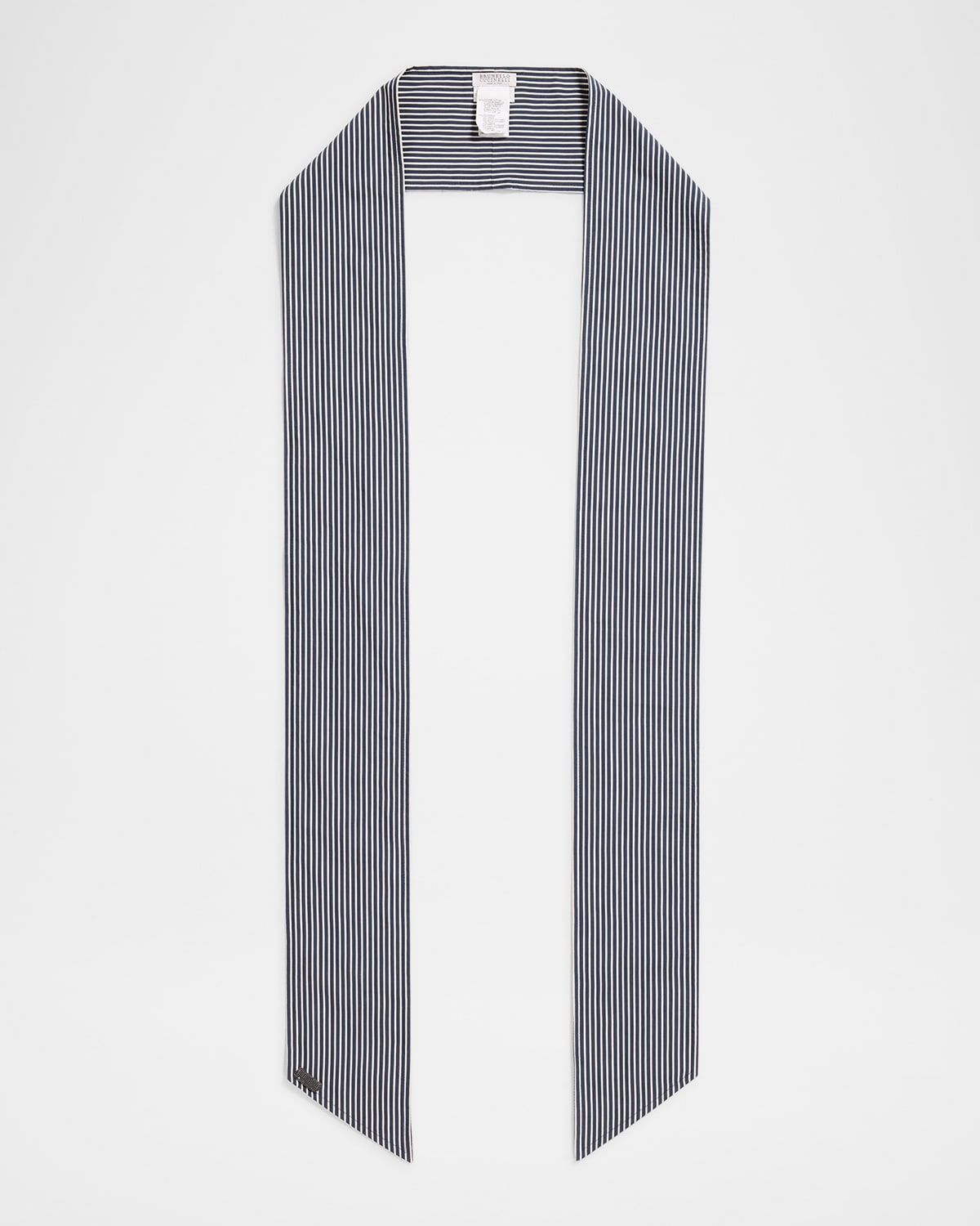 Brunello Cucinelli Techno Cotton Pinstripe Scarf