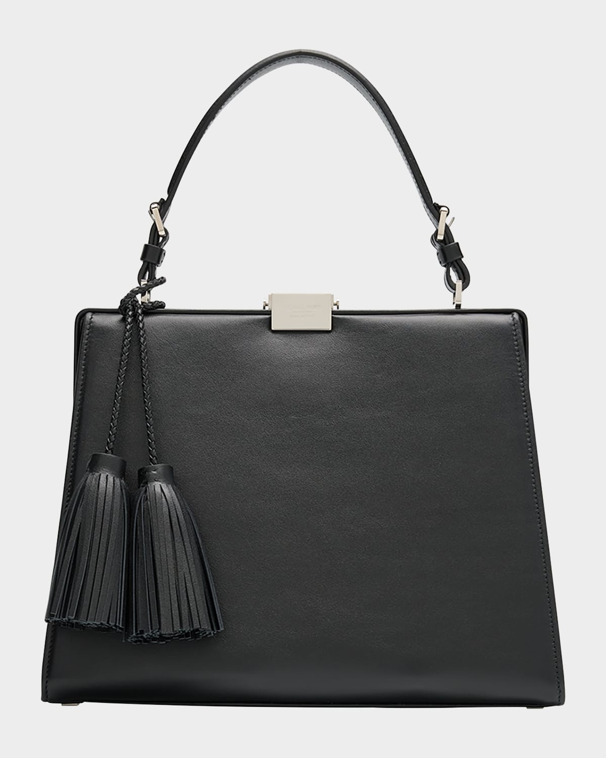 Michael Kors Simone Frame Leather Shoulder Bag In Black