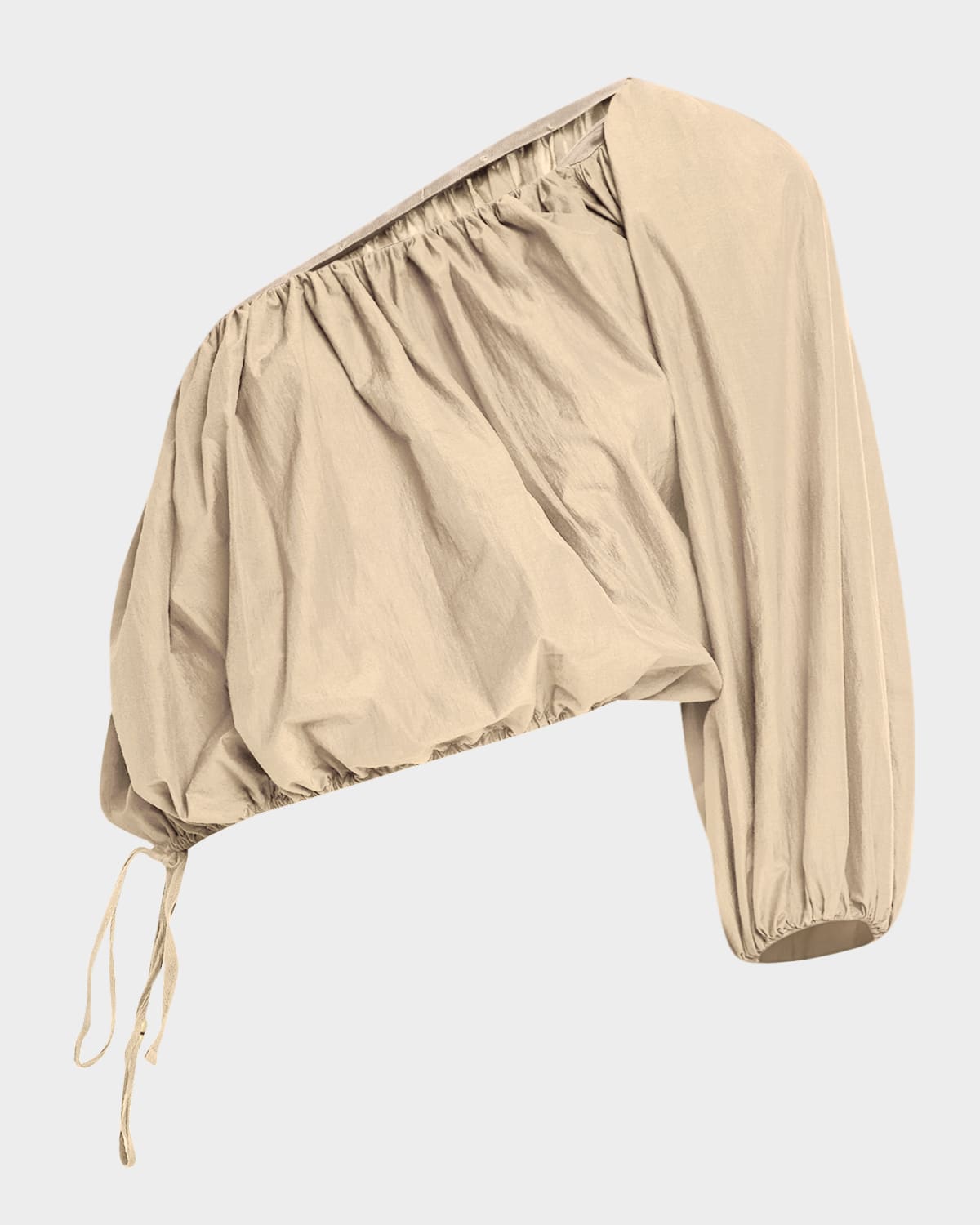 PHILOSOPHY DI LORENZO SERAFINI ONE-SHOULDER CROP BALLOON BLOUSE 
