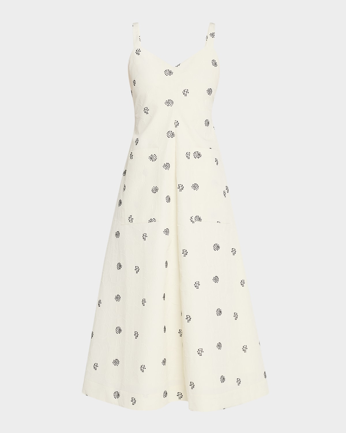Shop Rosie Assoulin Pocktail Spotted Sleeveless Midi Dress
