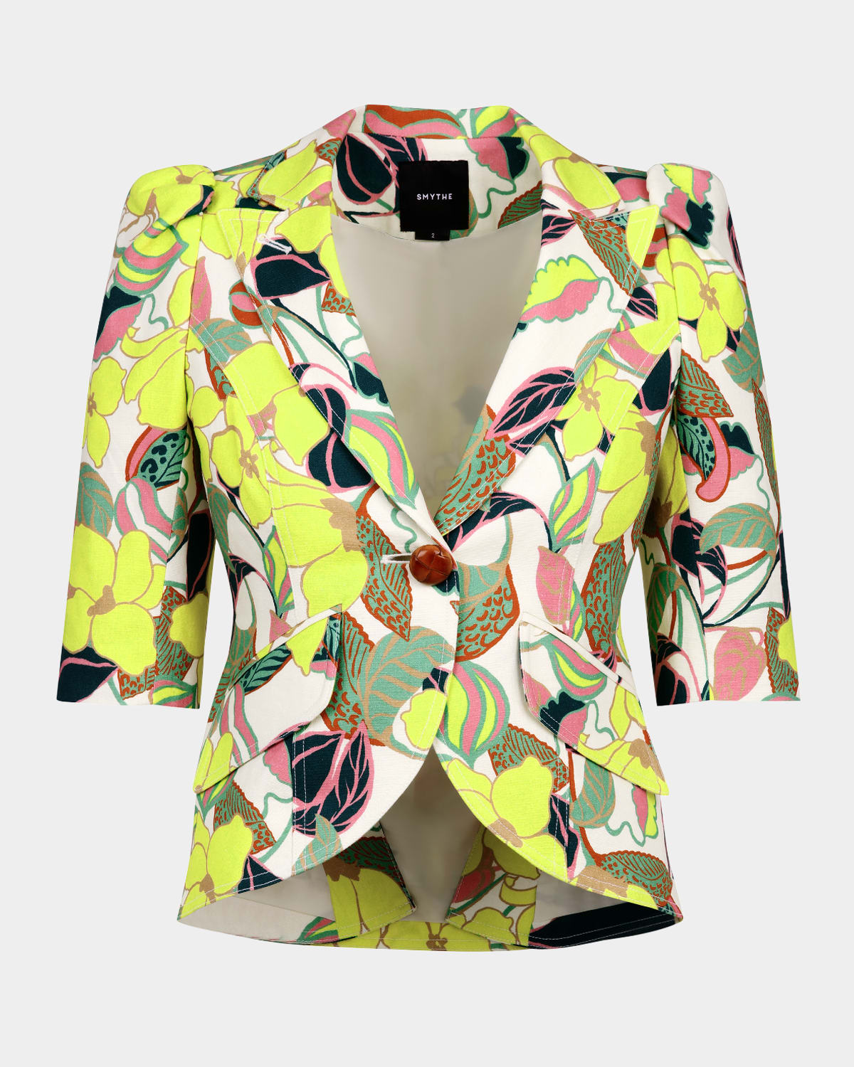Citrus Cabana Short-Sleeve Blazer