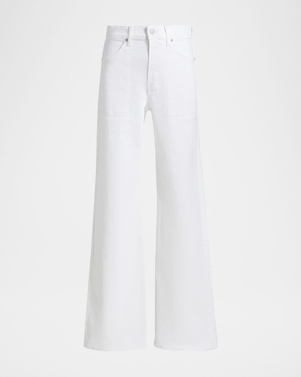 Veronica Beard Crosbie High-rise Wide-leg Jeans In White