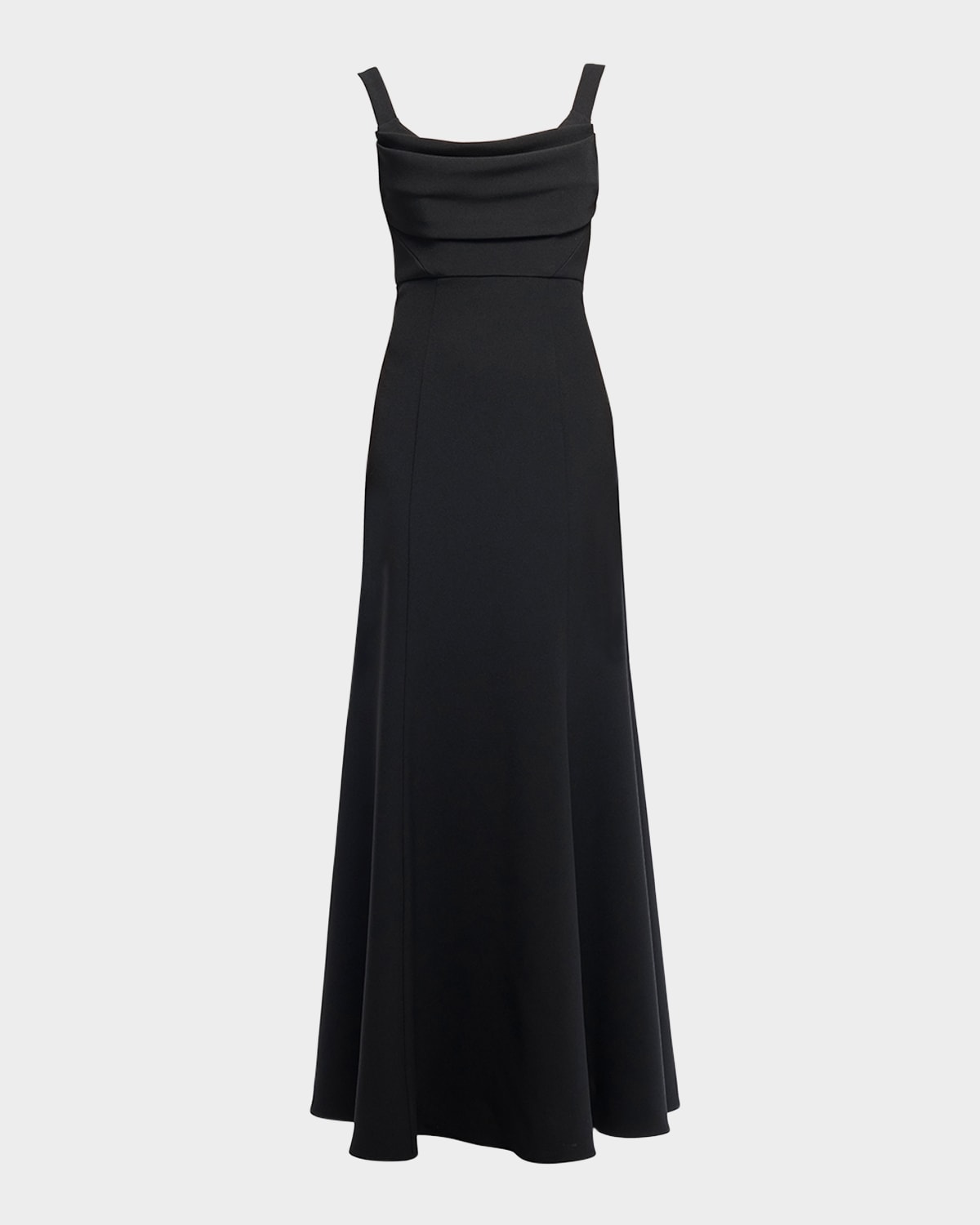 Shoshanna Bartlett Ruched Long Gown In Jet